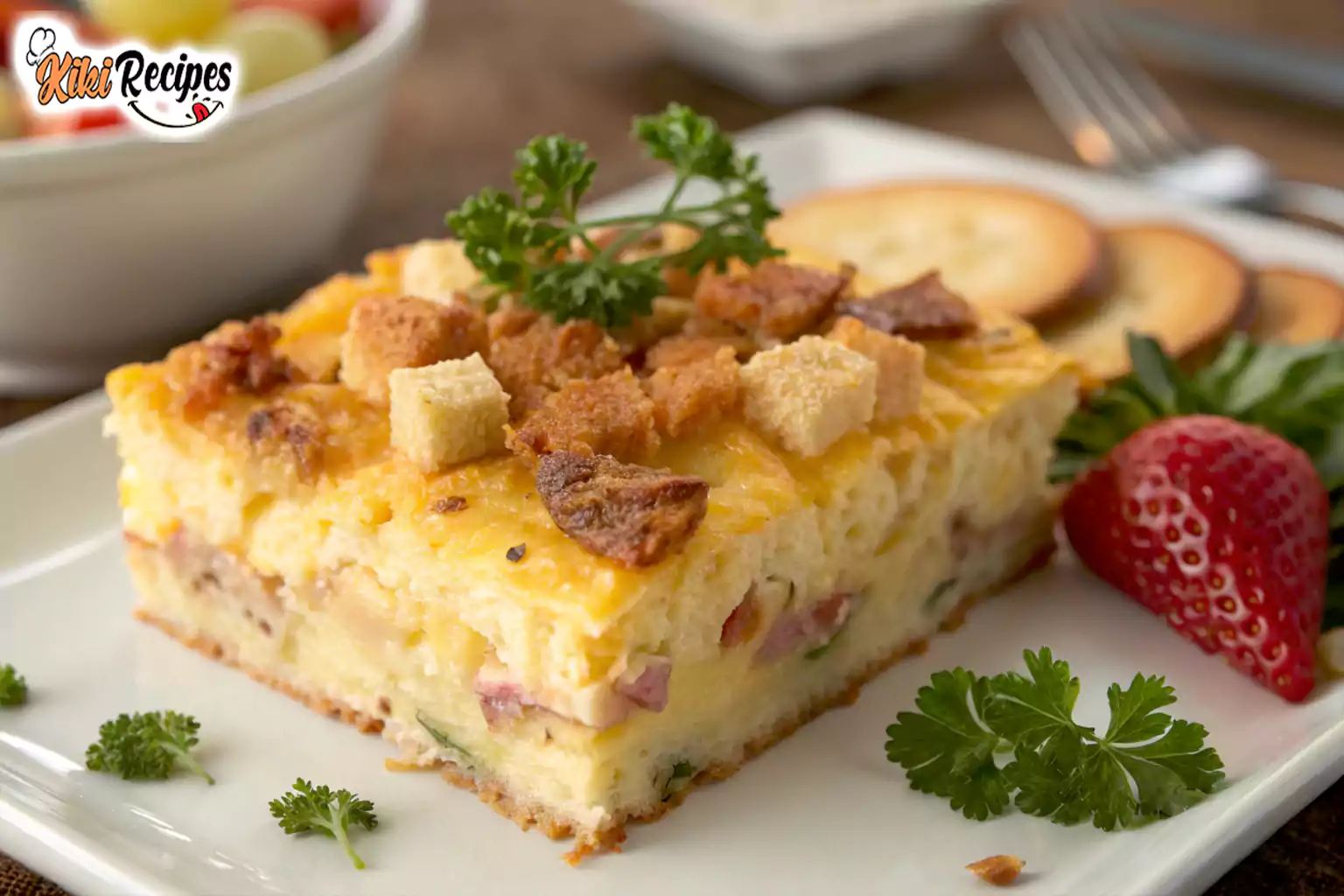 Breakfast casserole with crackers