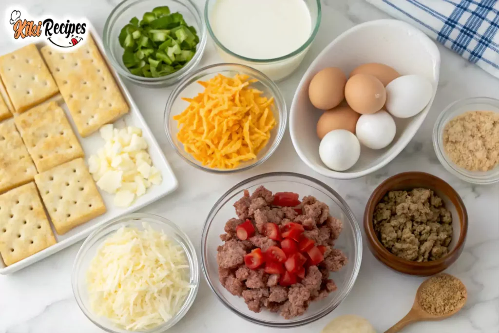 Breakfast casserole with crackers