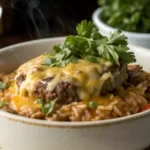 Cheesy hamburger and rice slow cooker recipe