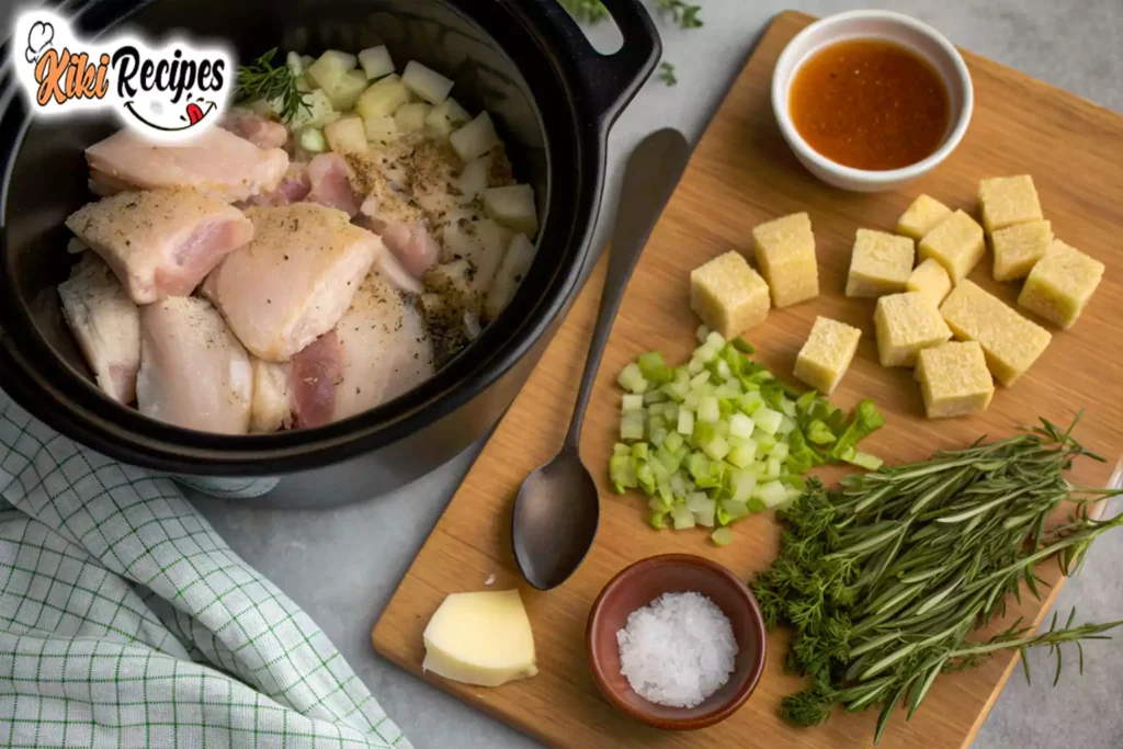 Chicken & Dressing in Crock Pot Recipe