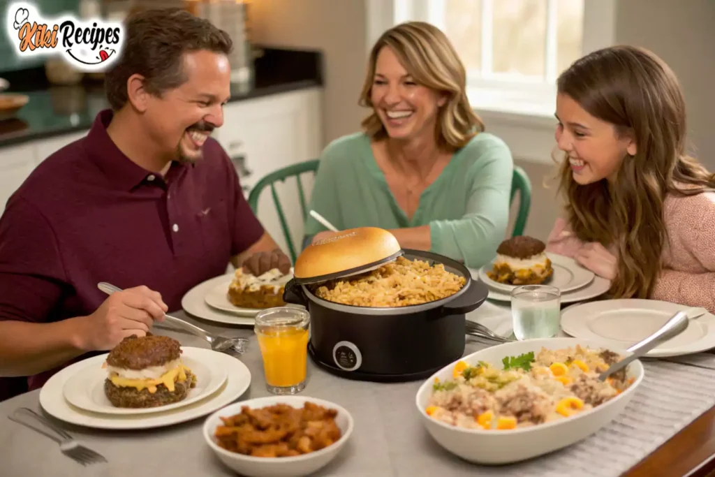 Cheesy hamburger and rice slow cooker recipe